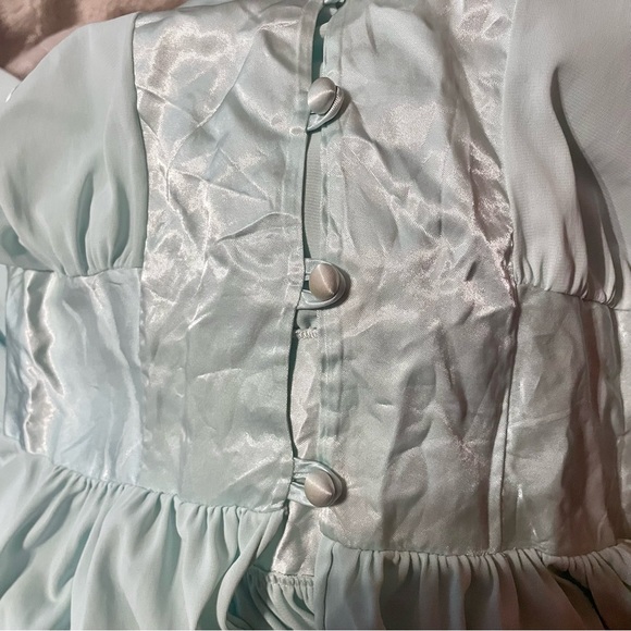 Vintage 50s 60s Mistee Nylon Satin Button Front Nightgown Slip Dress Sz Large - Picture 10 of 10